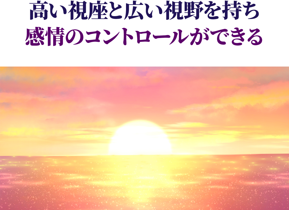 高い視座と広い視野を持ち感情のコントロールができる